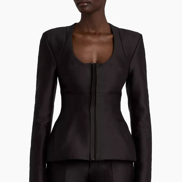 NWOT Rosie Assoulin U-Turn Fitted Mikado Blazer Tailored Silk Jacket $1795 - Picture 2 of 15